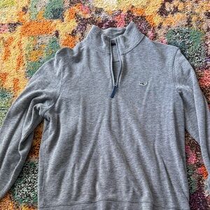 Vineyard Vines Heather Gray Quarter-Zip Pullover